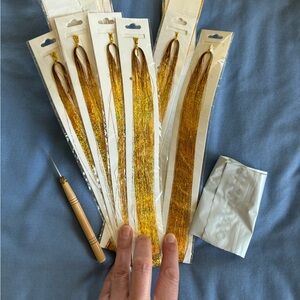 Hair tinsel with beads and hook